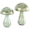 image:imageDeco 79 Glass Mushroom Handmade Decorative Sculpture Glossy Weathered Home Decor Statues Set of 2 Accent Figurines 12 10H ChampagneGreen