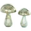 image:imageDeco 79 Glass Mushroom Handmade Decorative Sculpture Glossy Weathered Home Decor Statues Set of 2 Accent Figurines 12 10H ChampagneGreen
