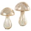 image:imageDeco 79 Glass Mushroom Handmade Decorative Sculpture Glossy Weathered Home Decor Statues Set of 2 Accent Figurines 12 10H ChampagneSilver