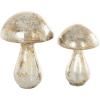 image:imageDeco 79 Glass Mushroom Handmade Decorative Sculpture Glossy Weathered Home Decor Statues Set of 2 Accent Figurines 12 10H ChampagneSilver