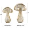 image:imageDeco 79 Glass Mushroom Handmade Decorative Sculpture Glossy Weathered Home Decor Statues Set of 2 Accent Figurines 12 10H ChampagneSilver