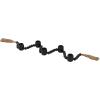 image:imageDeco 79 Mango Wood Decorative Candle Holder Garland Candle Stand with Brown Tassel Candlestick Holder 52 x 2 x 2 Black