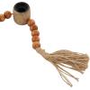 image:imageDeco 79 Mango Wood Decorative Candle Holder Garland Candle Stand with Tassel Candlestick Holder 51 x 2 x 2 Brown