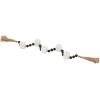 image:imageDeco 79 Marble Decorative Candle Holder Garland Candle Stand with Brown Tassel and Black Beads Candlestick Holder 45 x 2 x 2 White