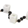image:imageDeco 79 Marble Decorative Candle Holder Garland Candle Stand with Brown Tassel and Black Beads Candlestick Holder 45 x 2 x 2 White