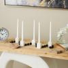 image:imageDeco 79 Marble Decorative Candle Holder Garland Candle Stand with Brown Tassel and Black Beads Candlestick Holder 45 x 2 x 2 White
