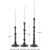 image:imageDeco 79 Metal Decorative Candle Holder Turned Style Candle Stand Set of 3 Candlestick Holder 16 13 11 H BlackBlack