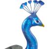 image:imageDeco 79 Metal Peacock Decorative Garden Sculpture Garden Statue with Gold Legs and Teal Wings Outdoor Sculpture 38 x 15 x 22 Blue