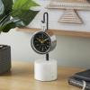 image:imageDeco 79 Stainless Steel Metal Suspended Clock with Black and White Stand 5 x 4 x 13 Silver4 x 4 x 12