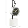 image:imageDeco 79 Stainless Steel Metal Suspended Clock with Black and White Stand 5 x 4 x 13 Silver4 x 4 x 12