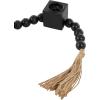image:imageDeco 79 Wood Decorative Candle Holder Garland Candle Stand with Brown Tassel Candlestick Holder 51 x 2 x 2 Black
