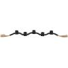 image:imageDeco 79 Wood Decorative Candle Holder Garland Candle Stand with Brown Tassel Candlestick Holder 51 x 2 x 2 Black
