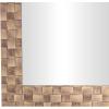 image:imageDeco 79 Wooden Room Wall Mirror Entryway Mirror with Checkered Pattern Frame Wall Mounted Mirror 24 x 1 x 36 Brown