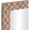 image:imageDeco 79 Wooden Room Wall Mirror Entryway Mirror with Checkered Pattern Frame Wall Mounted Mirror 25 x 1 x 58 Brown