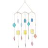 image:imageThe Novogratz Metal Geometric Indoor Outdoor Windchime with Stained Glass 17 x 2 x 29 Multi Colored