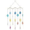 image:imageThe Novogratz Metal Geometric Indoor Outdoor Windchime with Stained Glass 17 x 2 x 29 Multi Colored