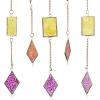 image:imageThe Novogratz Metal Geometric Indoor Outdoor Windchime with Stained Glass 17 x 2 x 29 Multi Colored