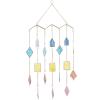 image:imageThe Novogratz Metal Geometric Indoor Outdoor Windchime with Stained Glass 17 x 2 x 29 Multi Colored