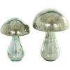 image:imageDeco 79 Glass Mushroom Handmade Decorative Sculpture Glossy Weathered Home Decor Statues Set of 2 Accent Figurines 12 10H ChampagneGreen