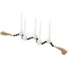 image:imageDeco 79 Marble Decorative Candle Holder Garland Candle Stand with Brown Tassel and Black Beads Candlestick Holder 45 x 2 x 2 White