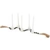 image:imageDeco 79 Marble Decorative Candle Holder Garland Candle Stand with Brown Tassel and Black Beads Candlestick Holder 46 x 2 x 2 White