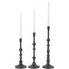 image:imageDeco 79 Metal Decorative Candle Holder Turned Style Candle Stand Set of 3 Candlestick Holder 16 13 11 H BlackBlack