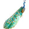 image:imageDeco 79 Metal Peacock Decorative Garden Sculpture Garden Statue with Gold Legs and Teal Wings Outdoor Sculpture 38 x 15 x 22 Blue