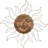 image:imageDeco 79 Metal Sun Indoor Outdoor Wall Decor with Wire Frame 30 x 1 x 30 TealCopper