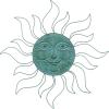 image:imageDeco 79 Metal Sun Indoor Outdoor Wall Decor with Wire Frame 30 x 1 x 30 TealTeal