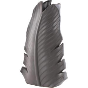 image:imageDeco 79 Ceramic Palm Tree Decorative Vase Curved Leaf Centerpiece Vase Flower Vase for Home Decoration 10 x 4 x 15 Black