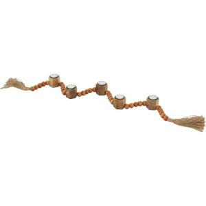 image:imageDeco 79 Mango Wood Decorative Candle Holder Garland Candle Stand with Brown Tassel Candlestick Holder 51 x 2 x 2 BrownBrown