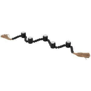 image:imageDeco 79 Mango Wood Decorative Candle Holder Garland Candle Stand with Brown Tassel Candlestick Holder 52 x 2 x 2 Black