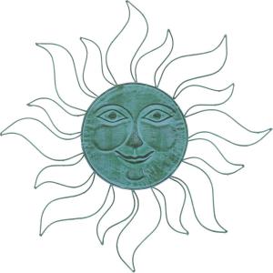 image:imageDeco 79 Metal Sun Indoor Outdoor Wall Decor with Wire Frame 30 x 1 x 30 TealTeal