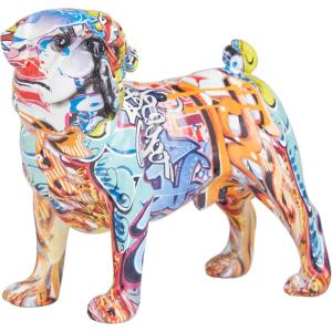 image:imageDeco 79 Polystone Bulldog Decorative Sculpture Graffiti Home Decor Statue Accent Figurine 13 x 6 x 7 Multi ColoredSMALL SIZE
