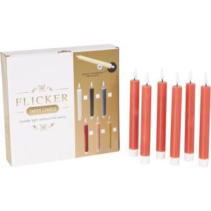 image:imageDeco 79 Wax Indoor Outdoor Flameless Candle Realistic LED Candles with Remote Control Set of 6 Candles 8 H RedRed