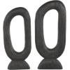 image:imageDeco 79 Mango Wood Abstract Decorative Sculpture Cutout Oval Home Decor Statues Set of 2 Accent Figurines 20 18H Black