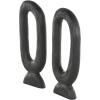 image:imageDeco 79 Mango Wood Abstract Decorative Sculpture Cutout Oval Home Decor Statues Set of 2 Accent Figurines 20 18H Black