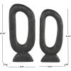 image:imageDeco 79 Mango Wood Abstract Decorative Sculpture Cutout Oval Home Decor Statues Set of 2 Accent Figurines 20 18H Black