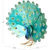 image:imageDeco 79 Metal Peacock Decorative Garden Sculpture Garden Statue with Gold Legs and Teal Wings Outdoor Sculpture 38 x 11 x 33 Blue