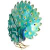 image:imageDeco 79 Metal Peacock Decorative Garden Sculpture Garden Statue with Gold Legs and Teal Wings Outdoor Sculpture 38 x 11 x 33 Blue