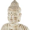 image:imageDeco 79 Paper Mache Buddha Handmade Decorative Sculpture Carved Home Decor Statue with Brown Distressing Accent Figurine 13 x 6 x 16 Cream