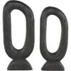 image:imageDeco 79 Mango Wood Abstract Decorative Sculpture Cutout Oval Home Decor Statues Set of 2 Accent Figurines 20 18H Black