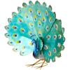 image:imageDeco 79 Metal Peacock Decorative Garden Sculpture Garden Statue with Gold Legs and Teal Wings Outdoor Sculpture 38 x 11 x 33 Blue