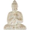 image:imageDeco 79 Paper Mache Buddha Handmade Decorative Sculpture Carved Home Decor Statue with Brown Distressing Accent Figurine 13 x 6 x 16 Cream