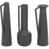 image:imageCosmoLiving by Cosmopolitan Ceramic Decorative Vase Centerpiece Vases with Handles Set of 3 Flower Vases for Home Decoration 17 16 16H WhiteDark Grey