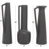 image:imageCosmoLiving by Cosmopolitan Ceramic Decorative Vase Centerpiece Vases with Handles Set of 3 Flower Vases for Home Decoration 17 16 16H WhiteDark Grey
