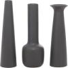image:imageCosmoLiving by Cosmopolitan Ceramic Decorative Vase Centerpiece Vases with Handles Set of 3 Flower Vases for Home Decoration 17 16 16H WhiteDark Grey