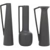image:imageCosmoLiving by Cosmopolitan Ceramic Decorative Vase Centerpiece Vases with Handles Set of 3 Flower Vases for Home Decoration 17 16 16H WhiteDark Grey