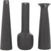 image:imageCosmoLiving by Cosmopolitan Ceramic Decorative Vase Centerpiece Vases with Handles Set of 3 Flower Vases for Home Decoration 17 16 16H WhiteDark Grey