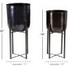 image:imageCosmoLiving by Cosmopolitan Metal Indoor Outdoor Planter Dome Large Planter Pot with Removable Stand Set of 2 Planters 20 22H WhiteBlack